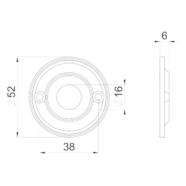 Roset for door handle in brass