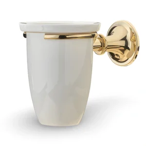 Tumbler holder, Brass and Ceramics, Wall mounted, TB34