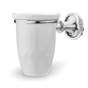 Tumbler holder, Chrome and Ceramics, Wall mounted, TB34