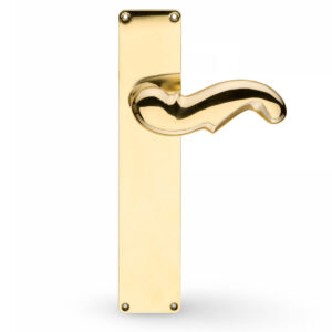 Brass Door Handle, Internal doors, WEINGARDEN 98 on ESKAN 45 Backplate