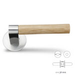 Door handle with rosettes cc38mm, Hidden screws on one side