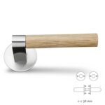 Door handle with rosettes cc38mm, for wood screws