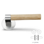Door handle with snap-on-vover cc30mm, hidden screws on both sides