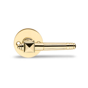 Brass Door Handle, Internal doors, UFFICI 107 on Modern rosette