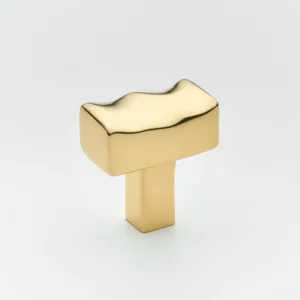 Darwin Waved Cabinet Knob - Polish brass